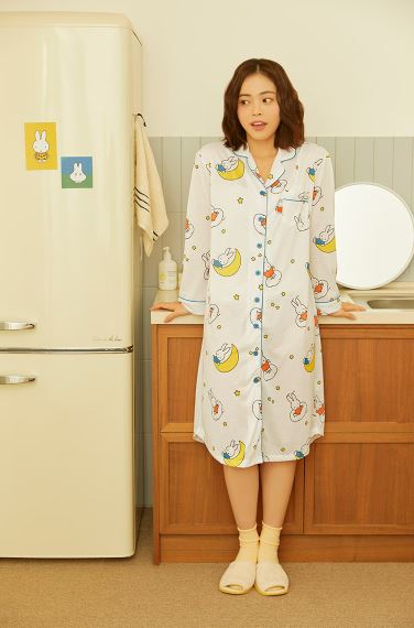 【韓國直送】Kakao Friends x Miffy 連身睡衣裙｜미피 원피스 파자마
