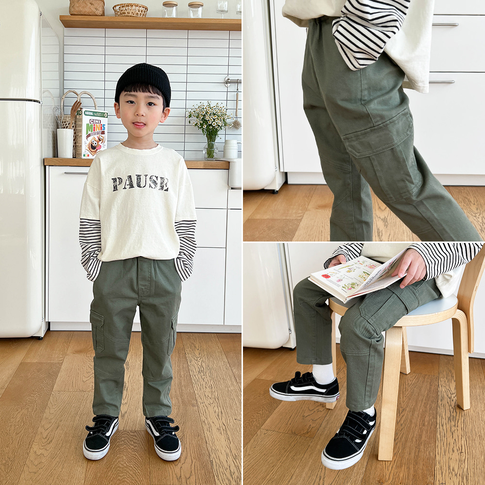 little-bro-나이스카고팬츠[팬츠BEAN704D]♡韓國童裝褲