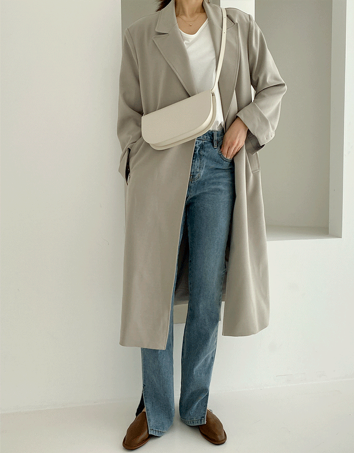 niponjjuya-모트 롱 자켓 [그레이]♡韓國女裝外套