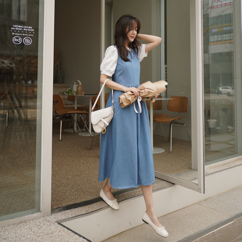 clicknfunny-[라빈츠 데님원피스]韓國女裝連身裙