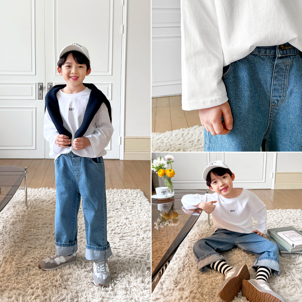 little-bro-클린오프티[티셔츠BEBW738B]♡韓國童裝上衣