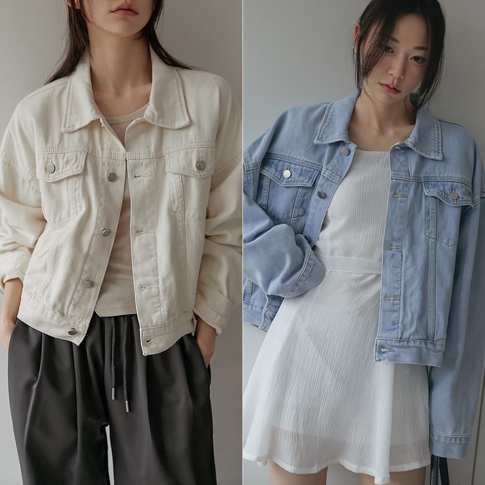 common-unique - 시라엘 박시 트러커 자켓 - 2 타입 (봄/간절기/데일리/캐주얼/유니크/아우터)♡韓國女裝外套